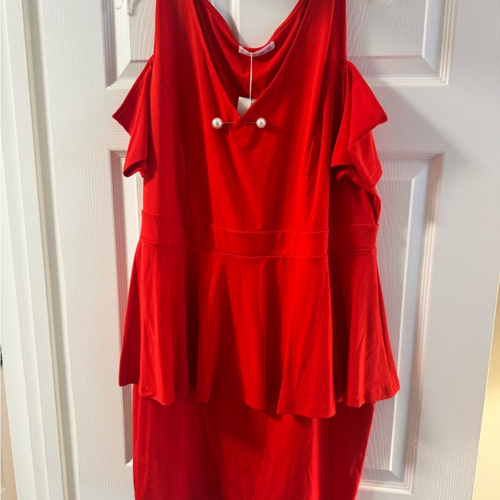 Rosegal Red Cold Shoulder Dress